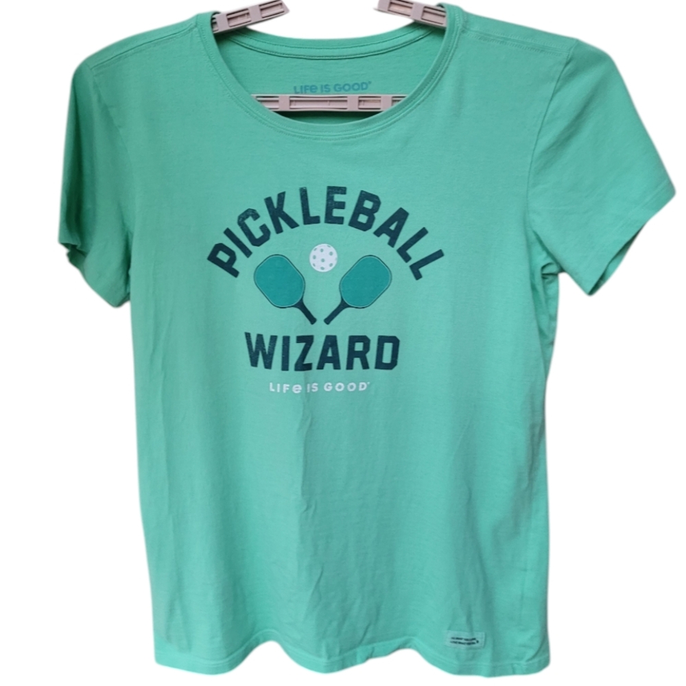 Life Is Good Crusher Pickleball Wizard T-Shirt Size M